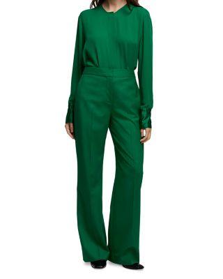 Wool Blend Wide Leg Pants by ARGENT