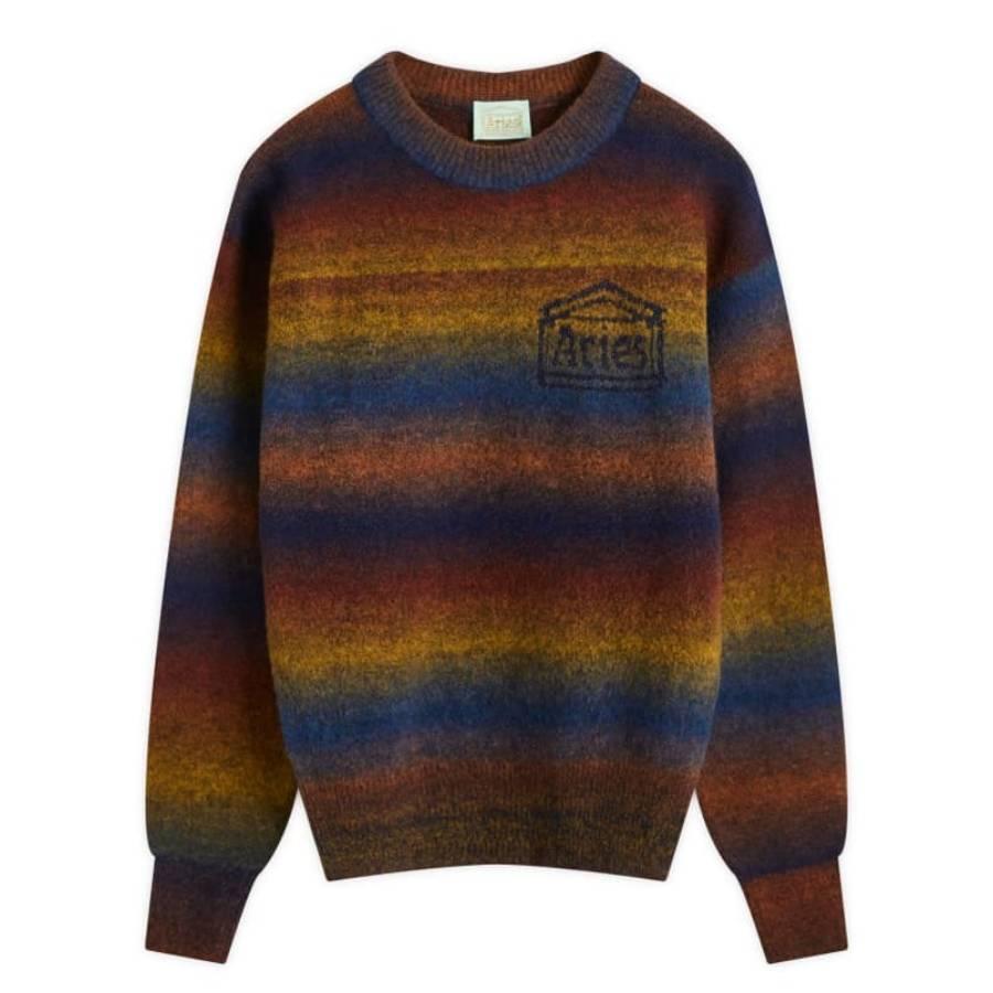 Aries Mens Multi Boucle Space Knit Sweater by ARIES