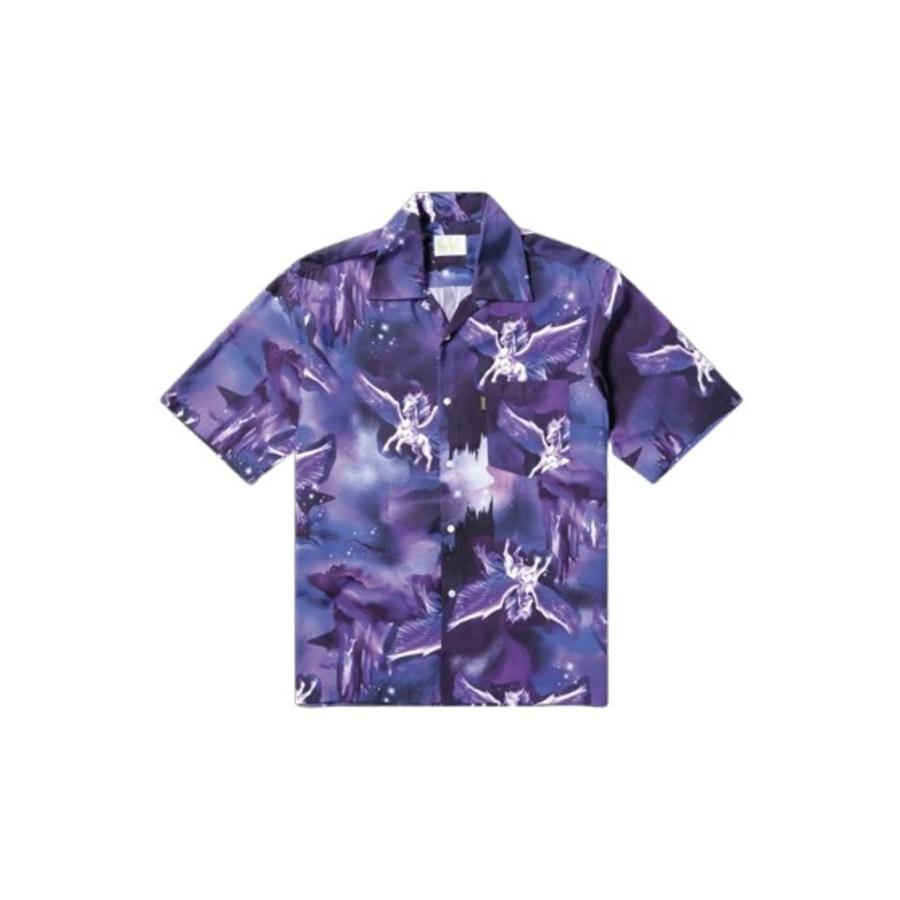 Aries Mens Purple Pegasus Hawaiian Shirt by ARIES Aries Mens Purple Pegasus Hawaiian Shirt by ARIES