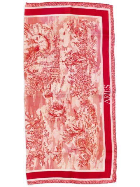 Toile De Jouy silk scarf by ARIES