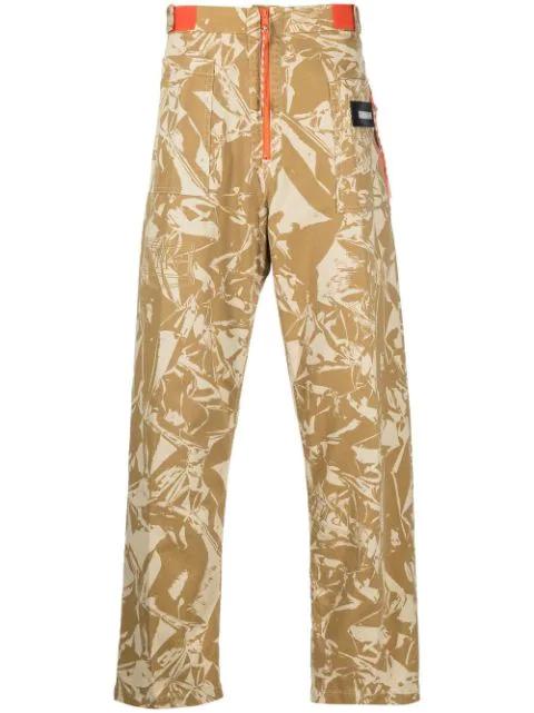graphic-print cotton twill trousers by ARIES