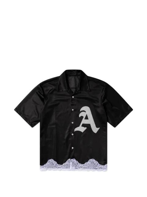 lace-trim logo-detail shirt by ARIES