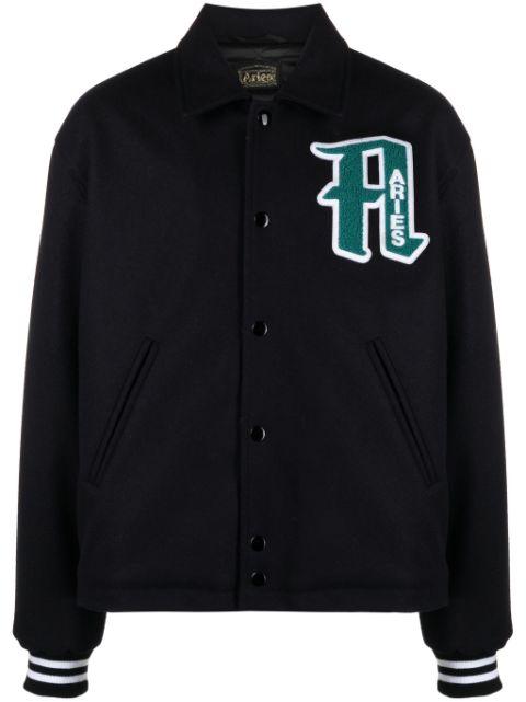 logo-appliqué varsity jacket by ARIES