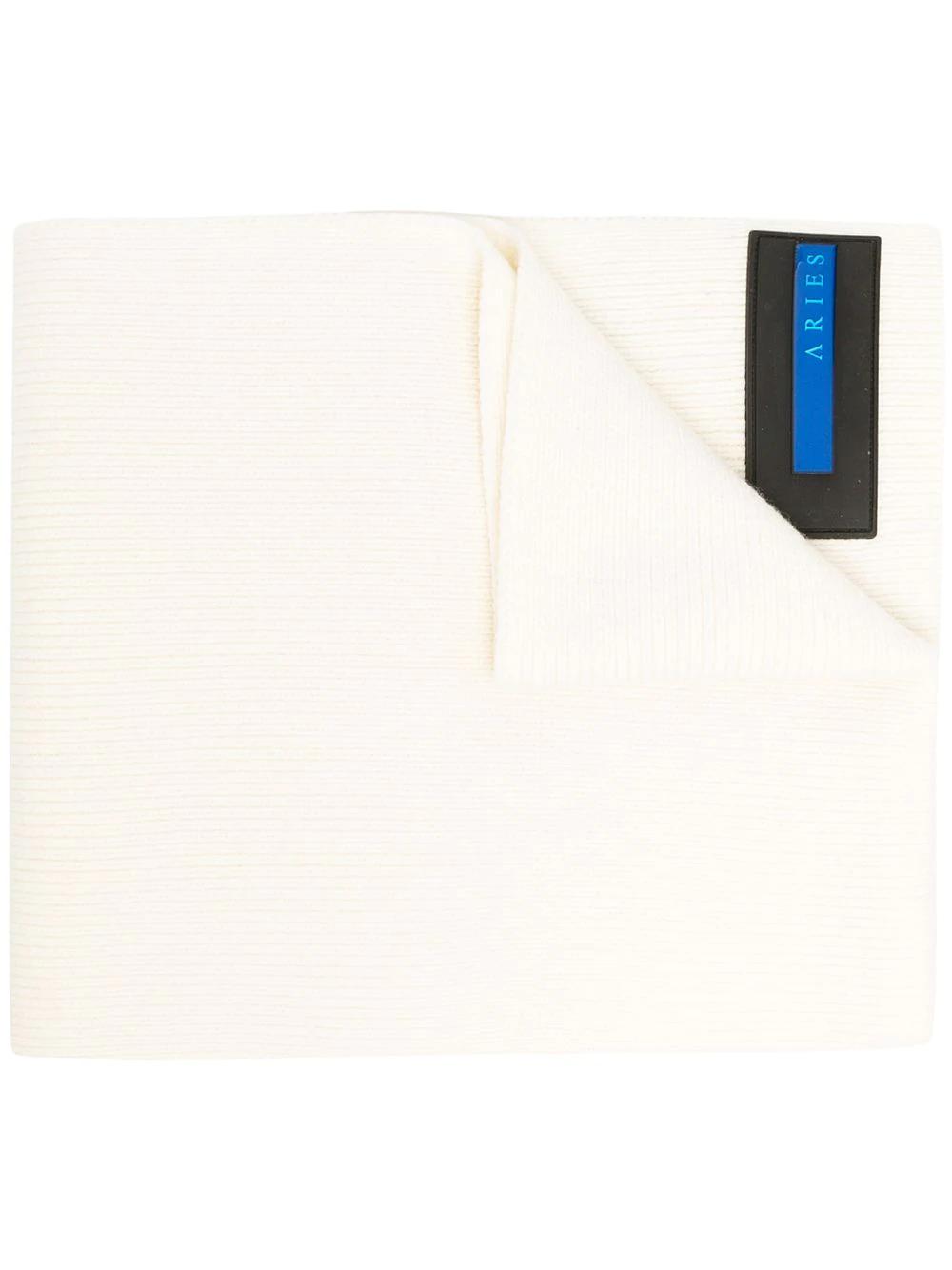 logo-patch ribbed scarf by ARIES
