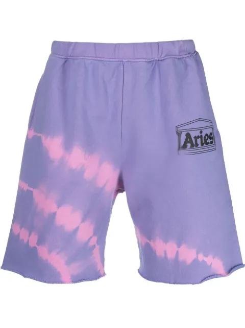 tie dye-print track shorts by ARIES