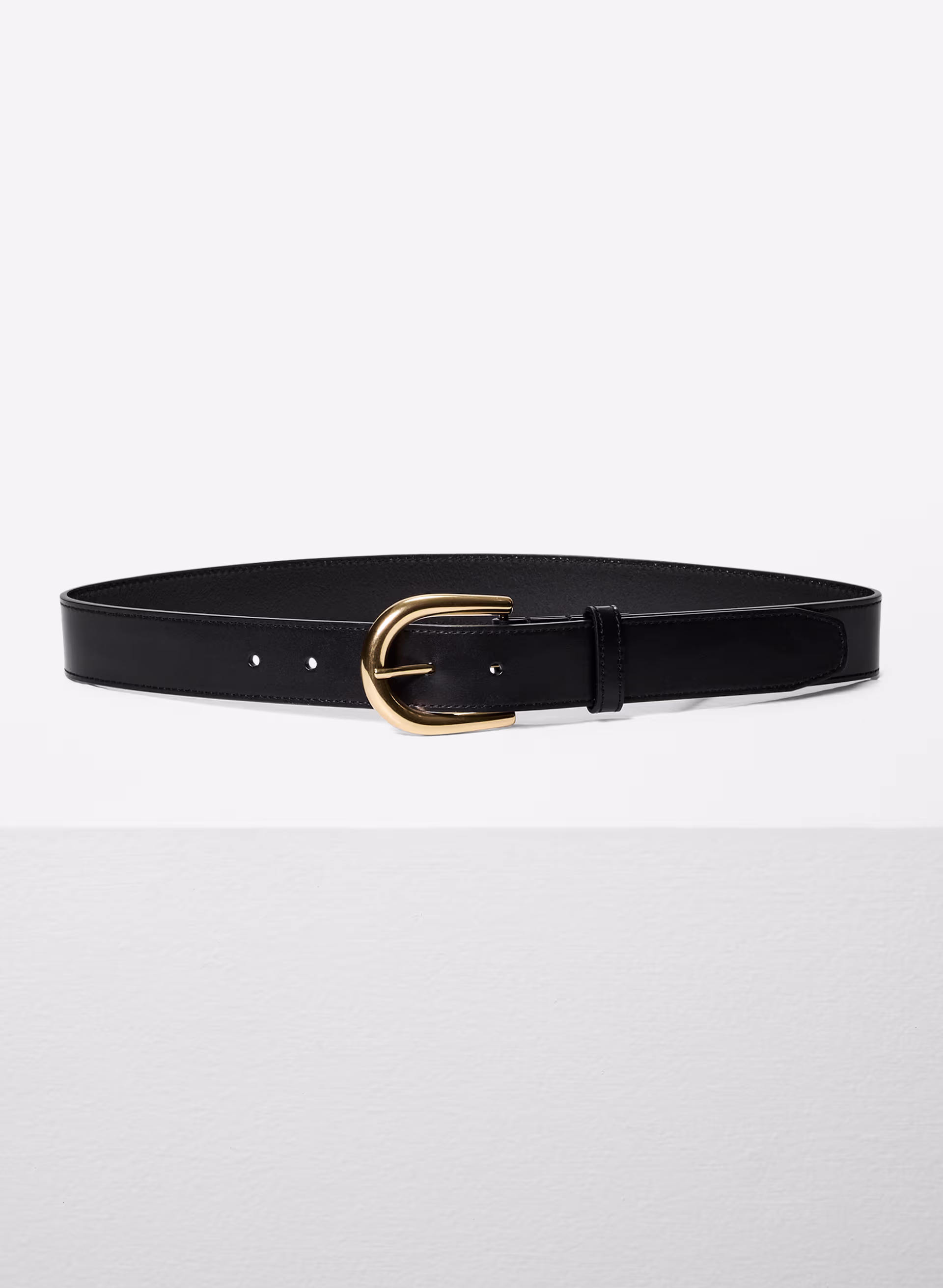 ACCENT SOLID BRASS LEATHER WIDE BELT by ARITZIA