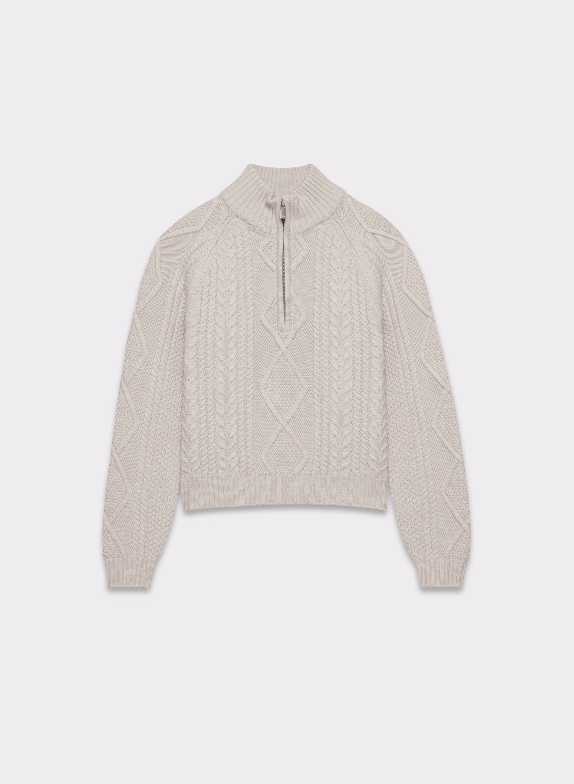 CABLE KNIT MERINO WOOL MASTERY 1/4 ZIP by ARITZIA