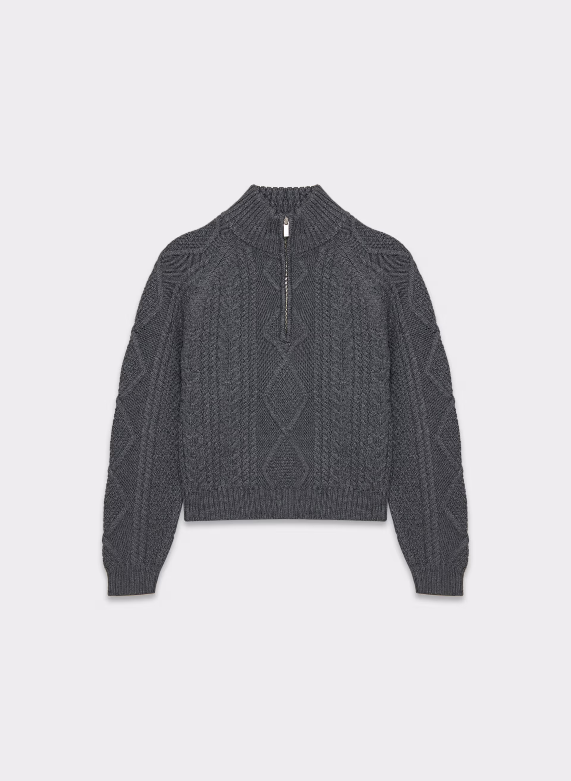 CABLE KNIT MERINO WOOL MASTERY 1/4 ZIP by ARITZIA