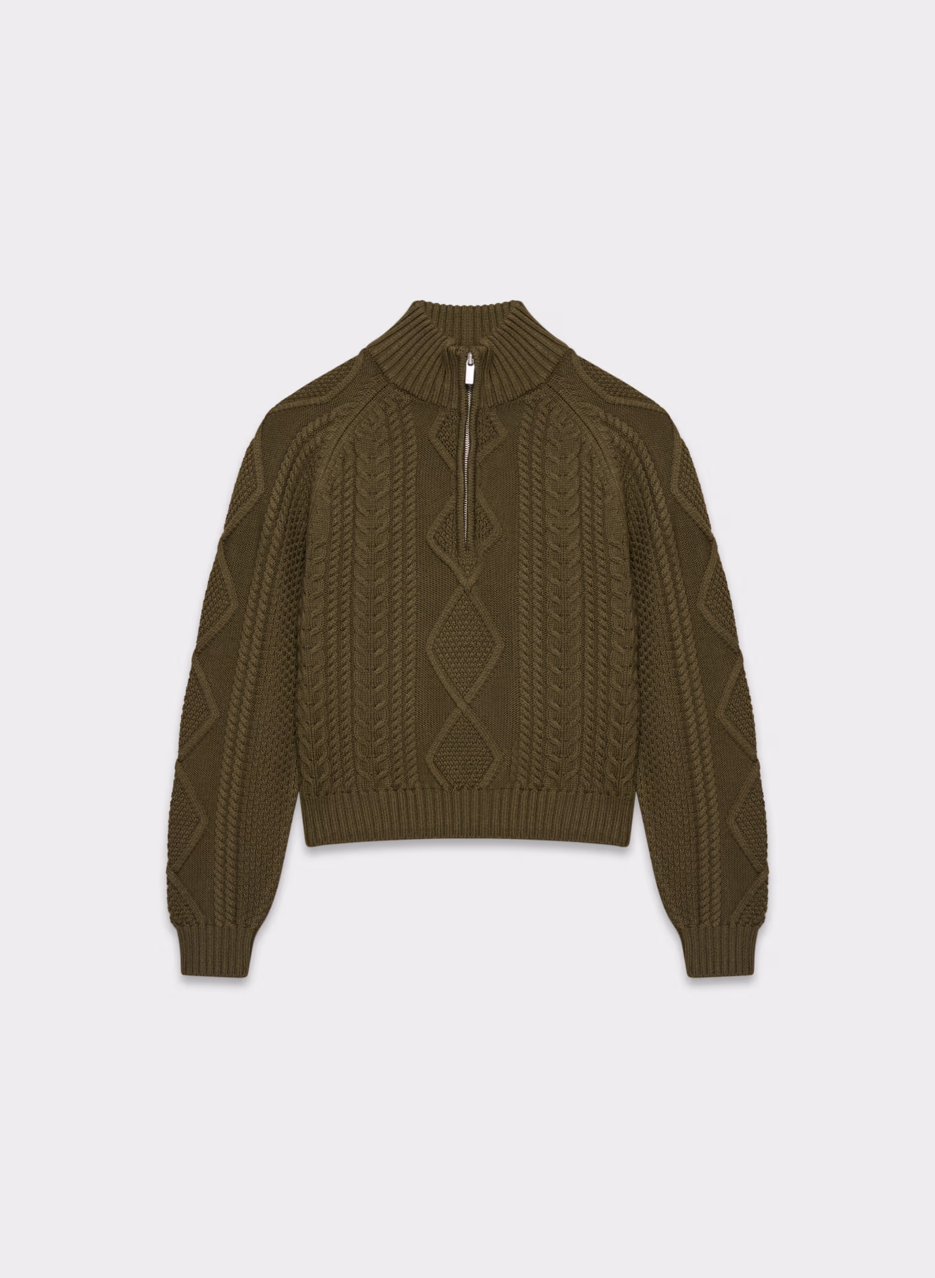CABLE KNIT MERINO WOOL MASTERY 1/4 ZIP by ARITZIA