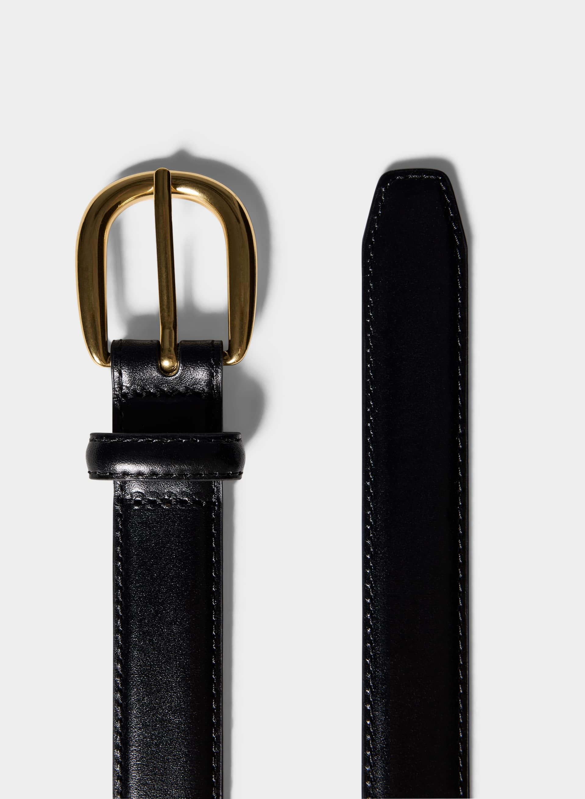 DOMINION SOLID BRASS LEATHER BELT by ARITZIA