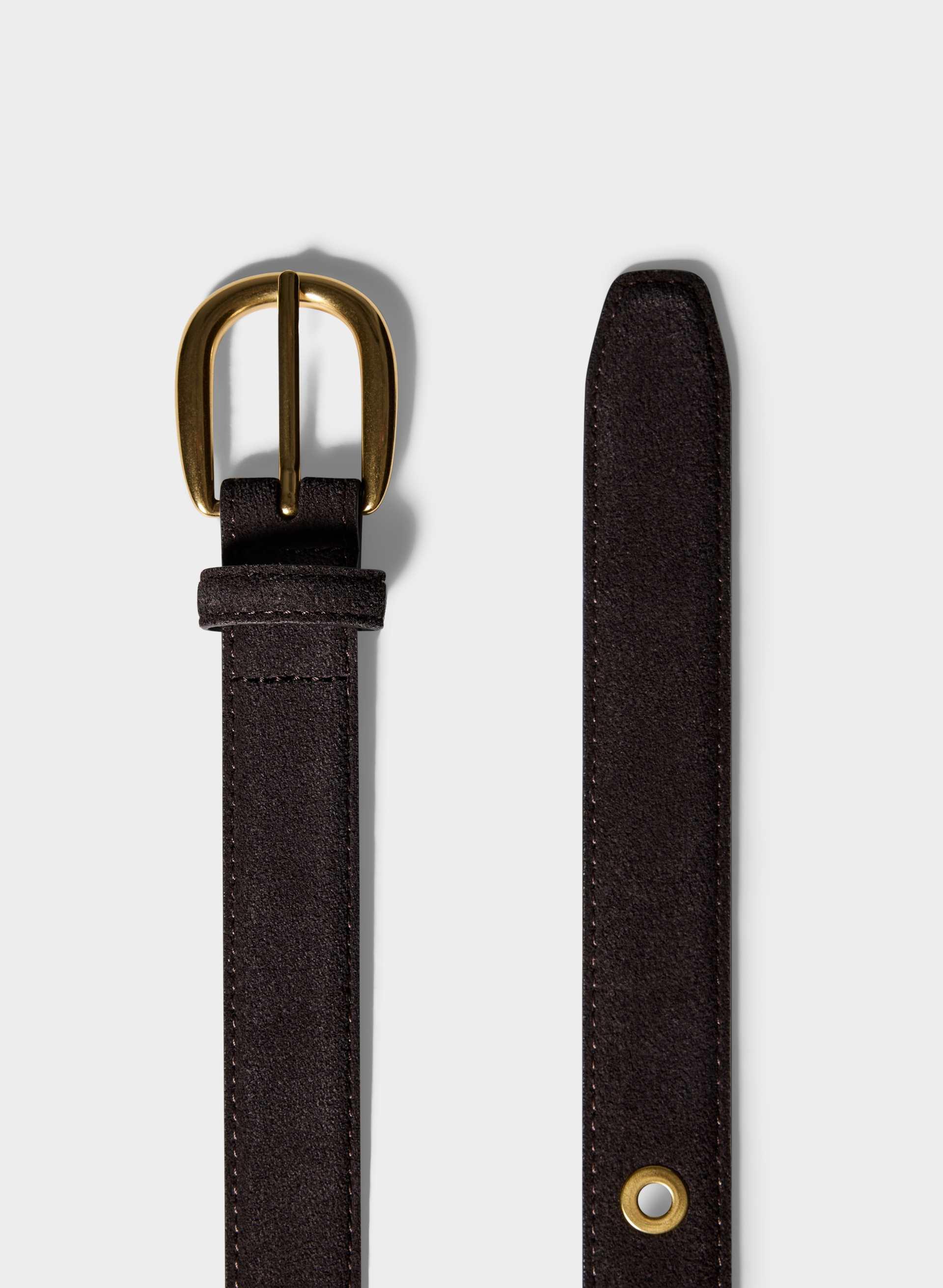DOMINION SOLID BRASS SUEDE BELT by ARITZIA