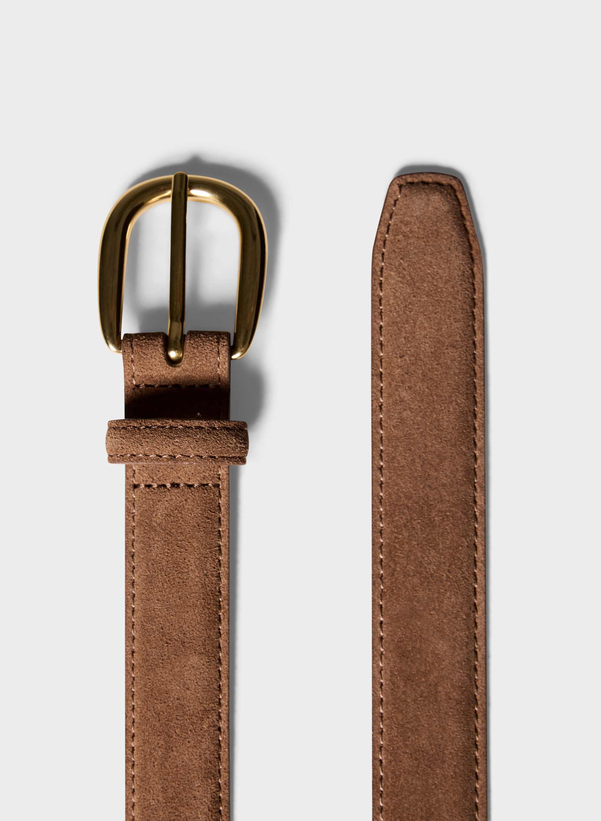 DOMINION SOLID BRASS SUEDE BELT by ARITZIA