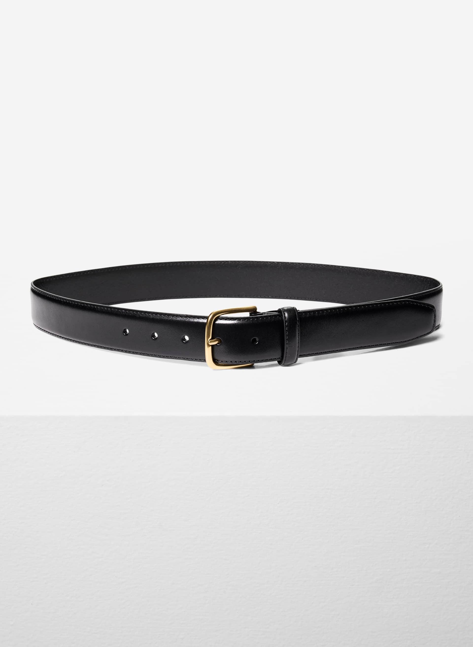 ESSENTIAL SOLID BRASS LEATHER WIDE BELT by ARITZIA