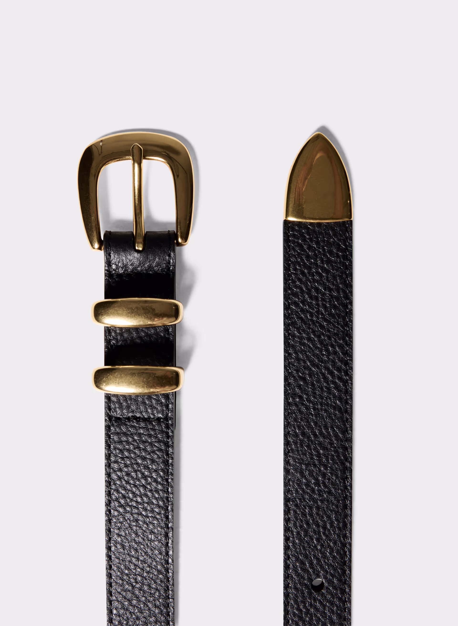 LEGENDARY SOLID BRASS LEATHER BELT by ARITZIA