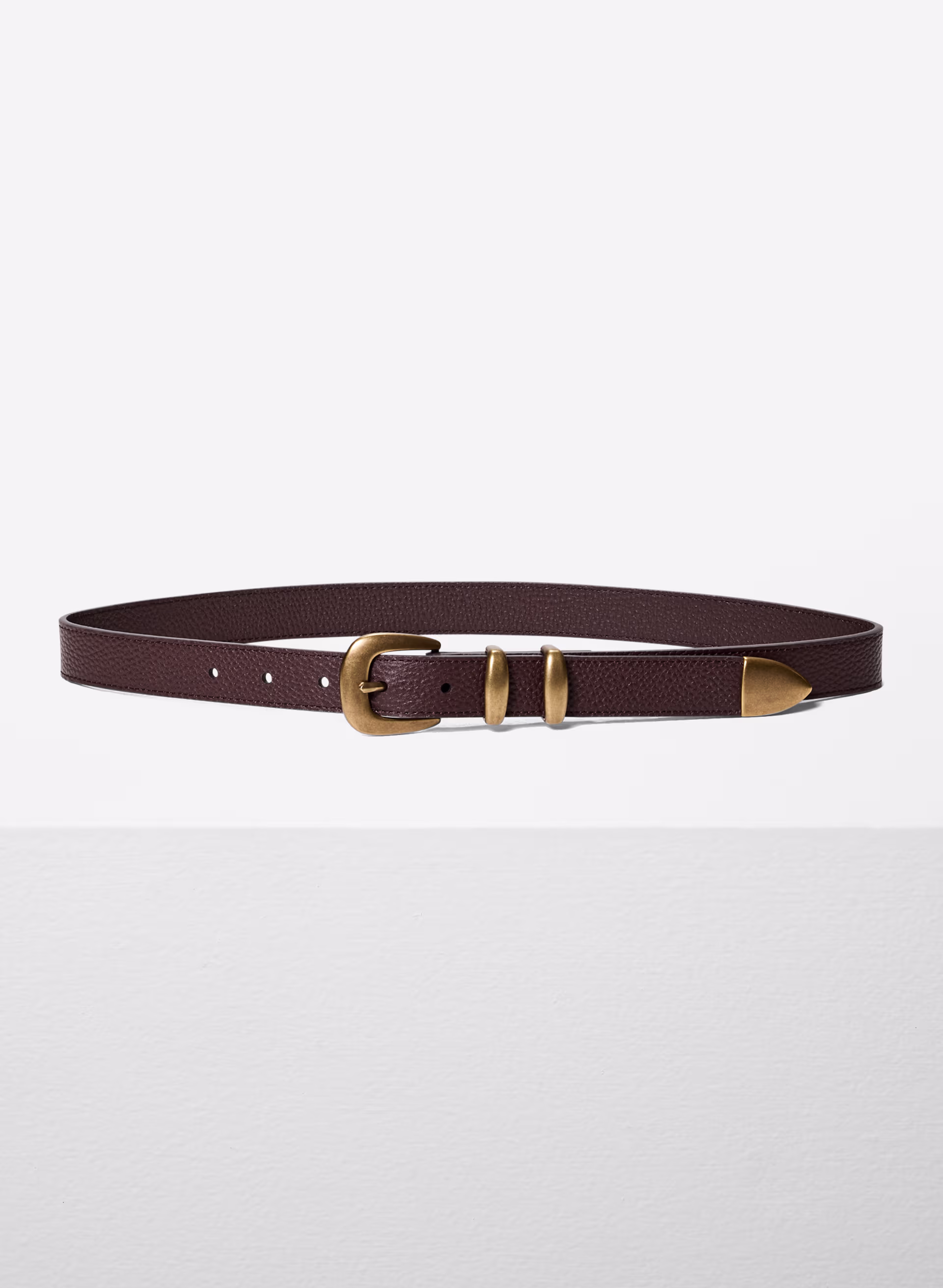 LEGENDARY SOLID BRASS LEATHER BELT by ARITZIA