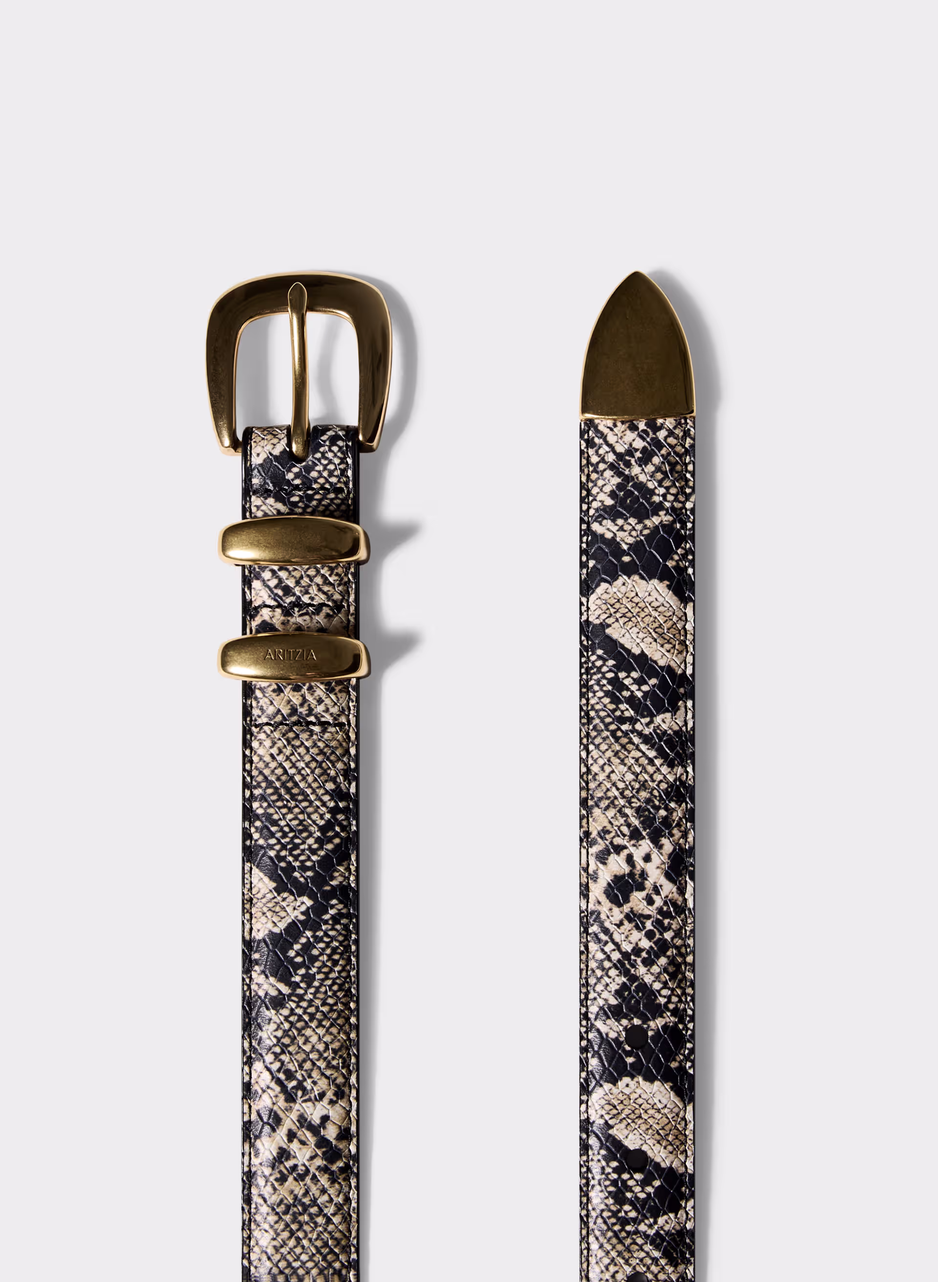 LEGENDARY SOLID BRASS LEATHER BELT by ARITZIA