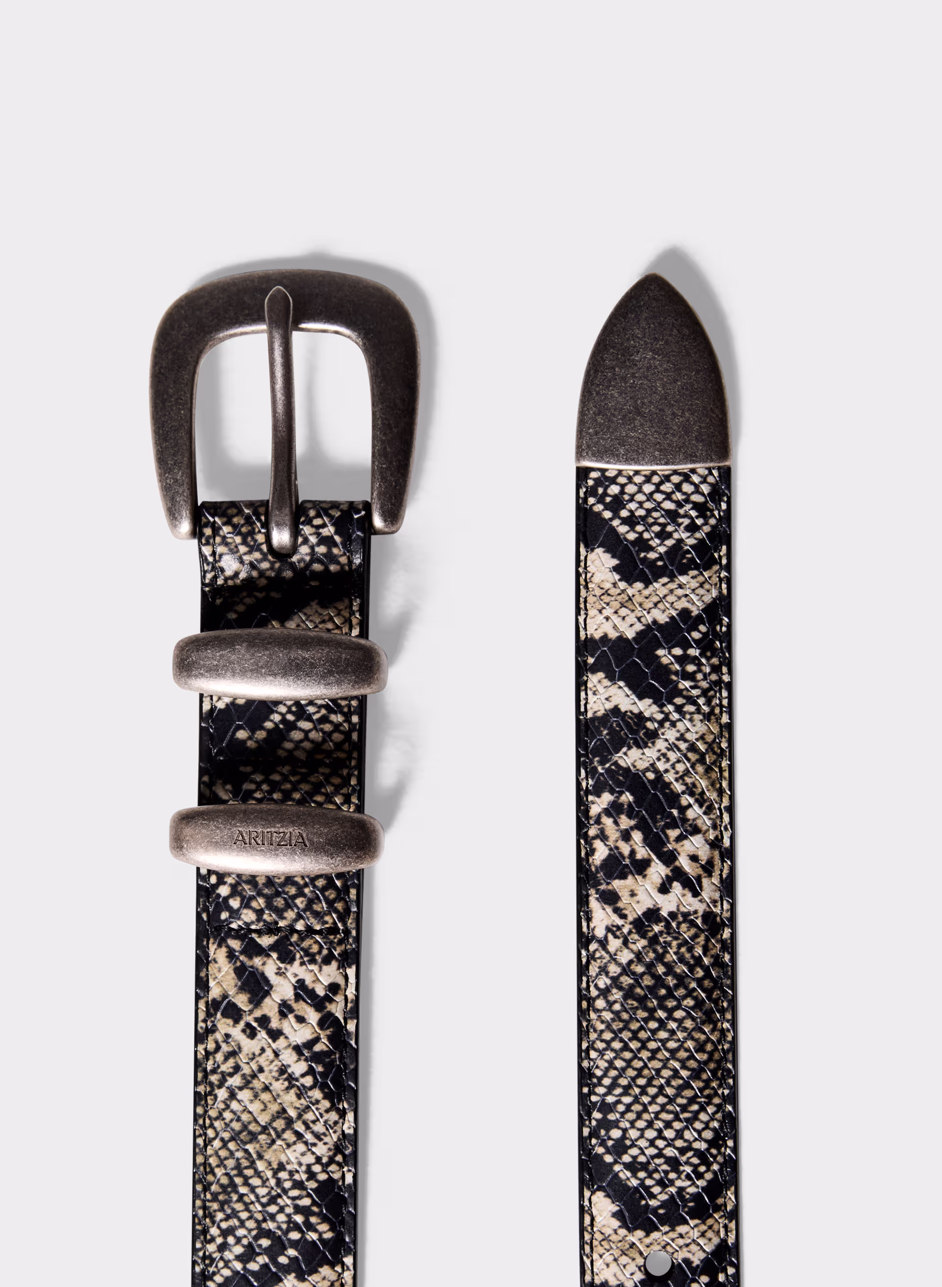 LEGENDARY SOLID BRASS LEATHER BELT by ARITZIA