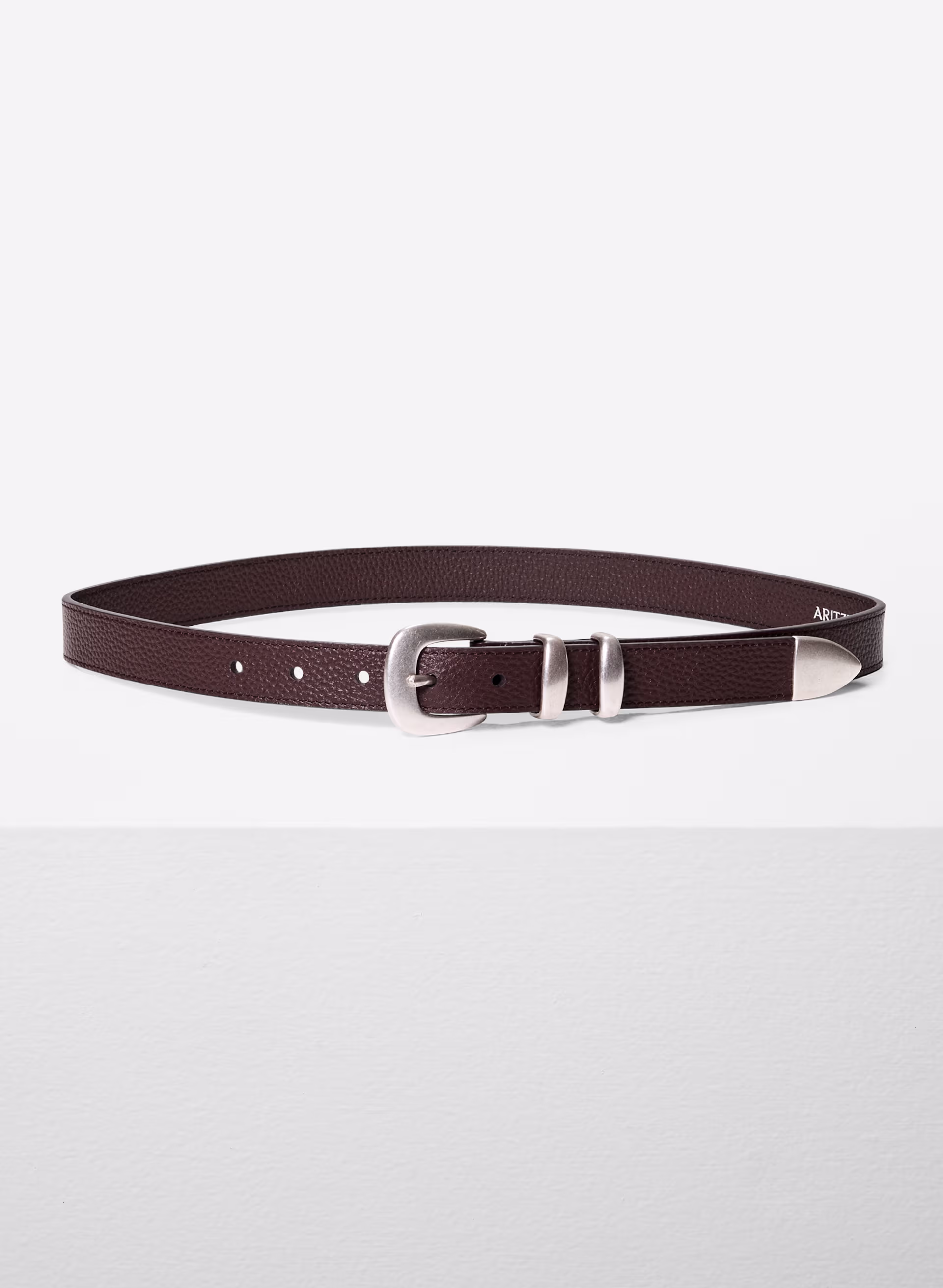 LEGENDARY SOLID BRASS LEATHER BELT by ARITZIA