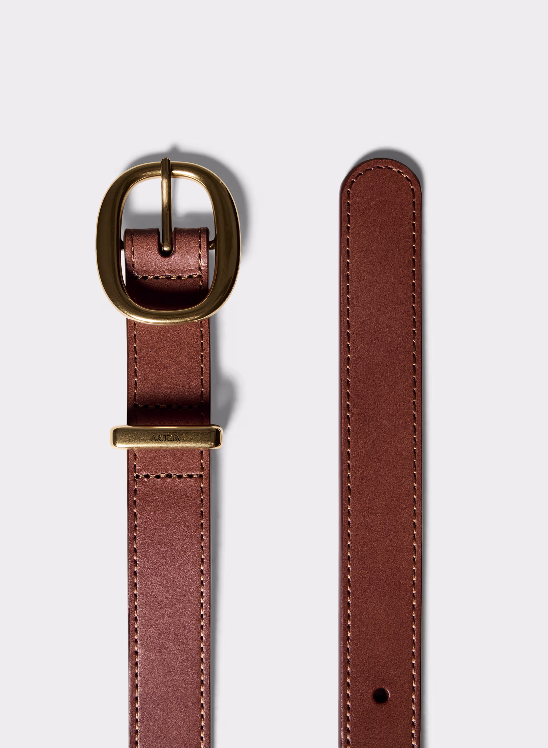 LIFETIME SOLID BRASS LEATHER BELT by ARITZIA