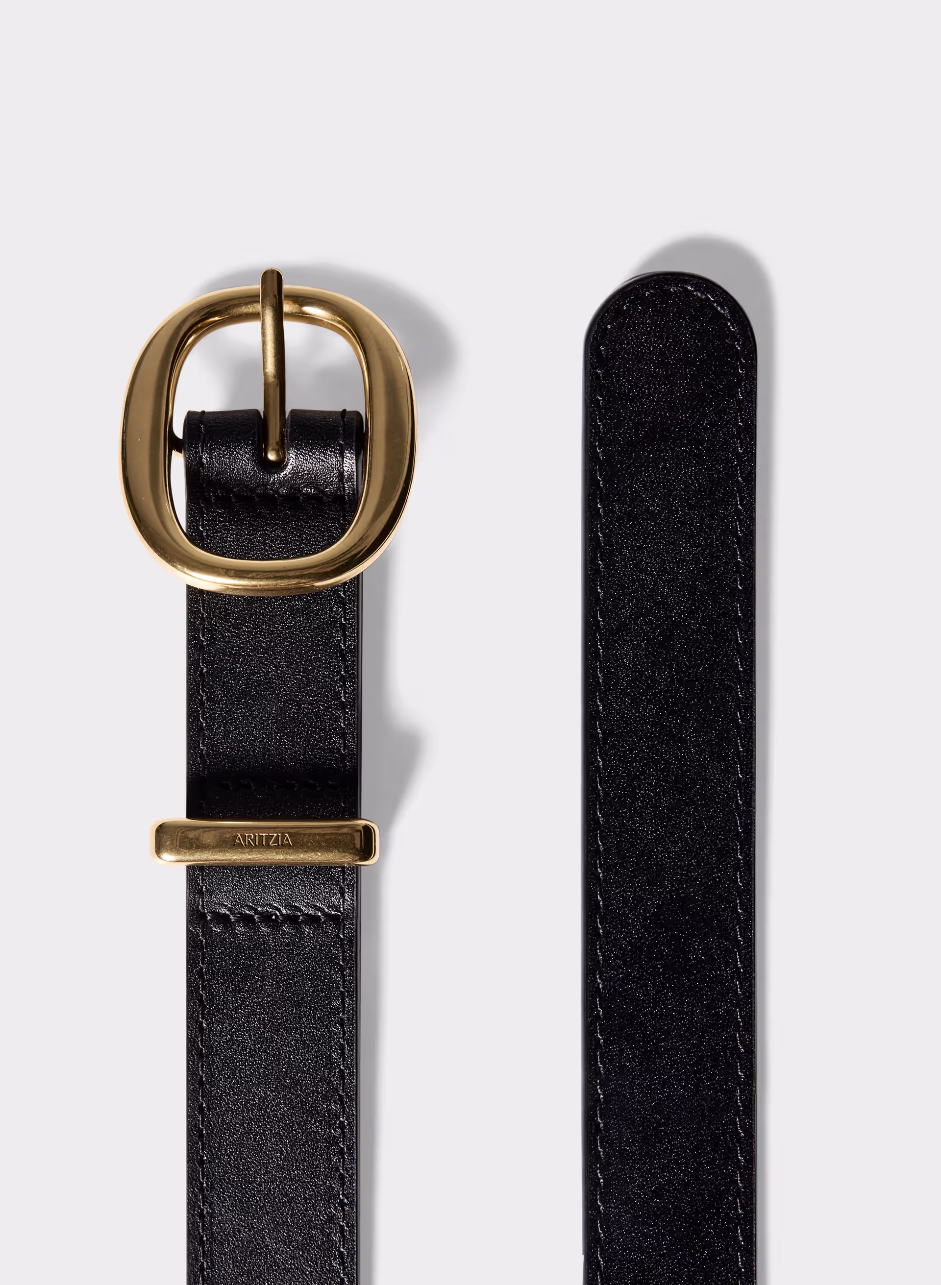 LIFETIME SOLID BRASS LEATHER BELT by ARITZIA