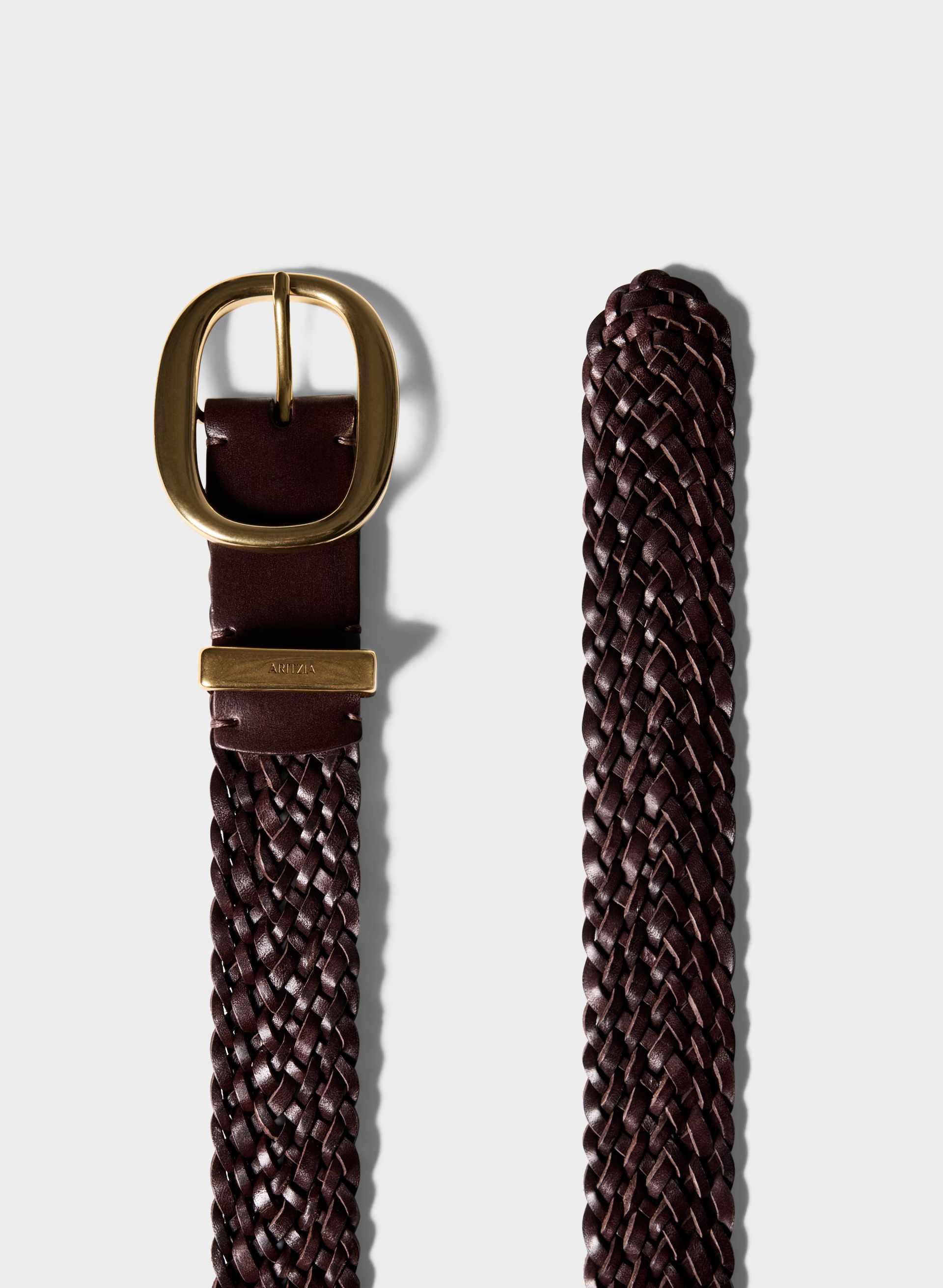 LIFETIME SOLID BRASS LEATHER WIDE BELT by ARITZIA