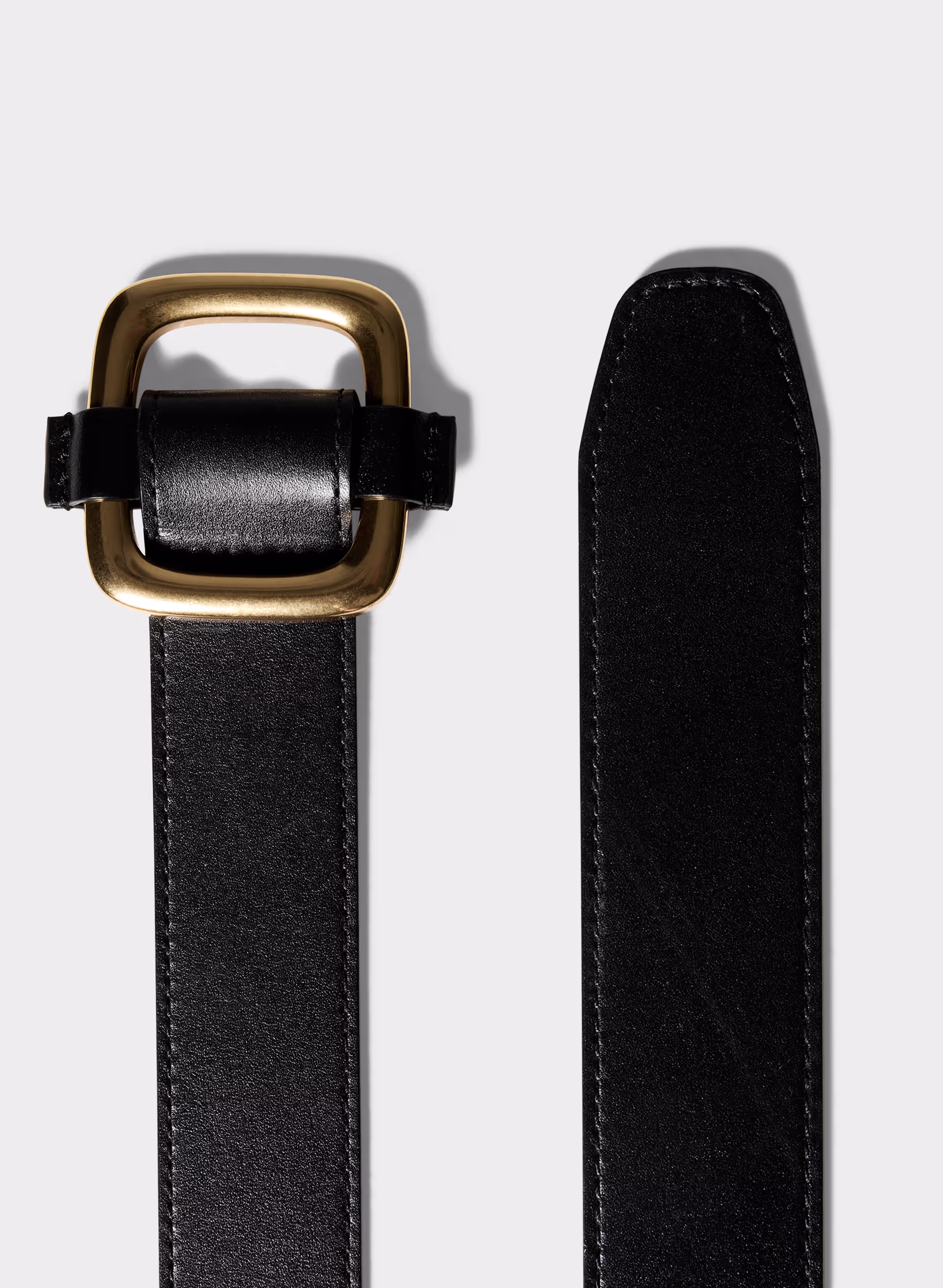 SLIDE SOLID BRASS LEATHER BELT by ARITZIA