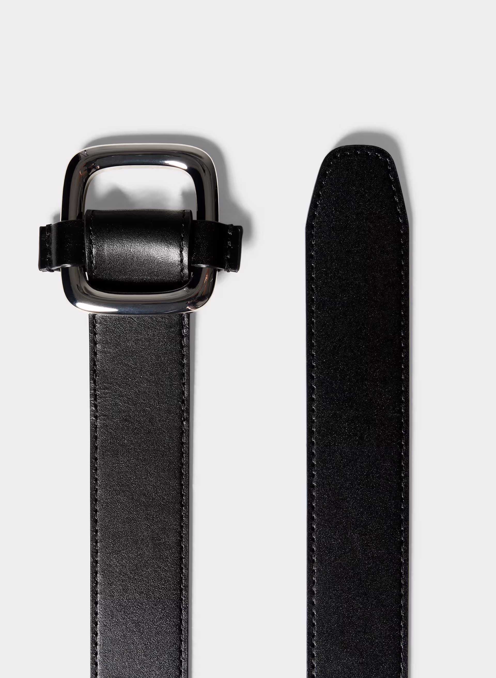 SLIDE SOLID BRASS LEATHER BELT by ARITZIA