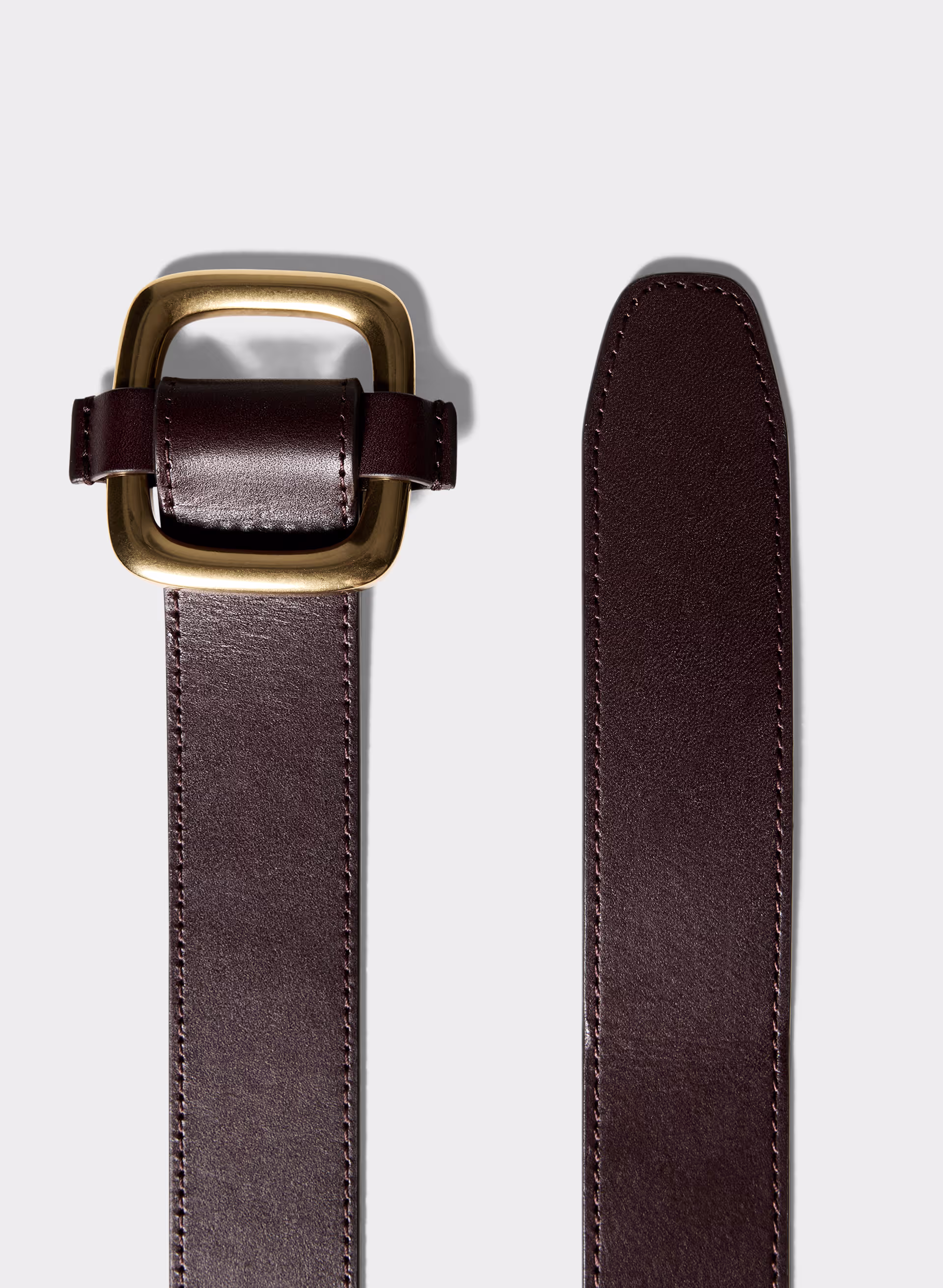 SLIDE SOLID BRASS LEATHER BELT by ARITZIA