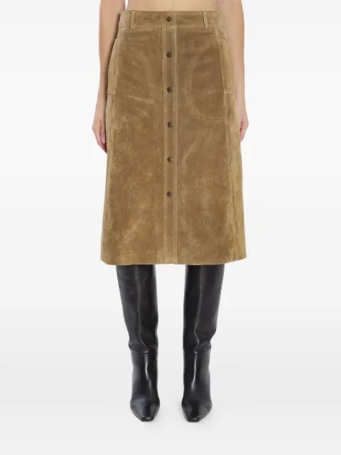 Elen snap-button suede midi skirt by ARMA