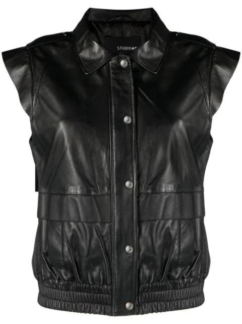sleeveless leather jacket by ARMA
