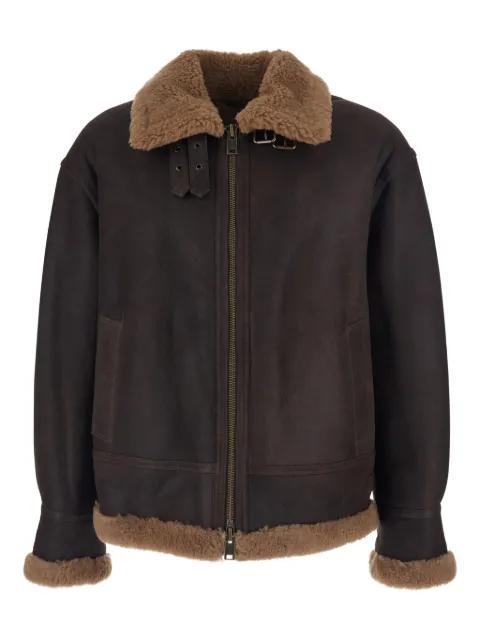 strap closure shearling jacket by ARMA