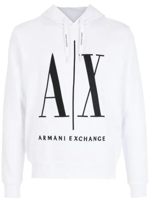 AX embroidered logo hoodie by ARMANI EXCHANGE