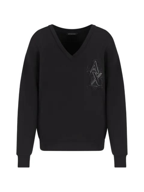 V-neck embellished sweatshirt by ARMANI EXCHANGE