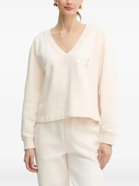V-neck logo-plaque sweatshirt by ARMANI EXCHANGE