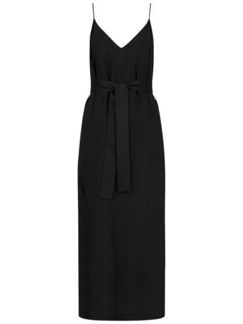 belted patterned-jacquard maxi dress by ARMANI EXCHANGE