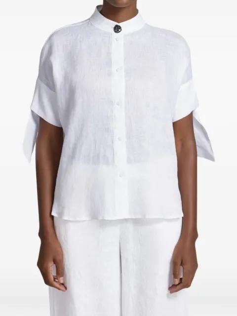 bow-detail short-sleeve shirt by ARMANI EXCHANGE