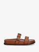 buckle-detail leather slides by ARMANI EXCHANGE buckle-detail leather slides by ARMANI EXCHANGE