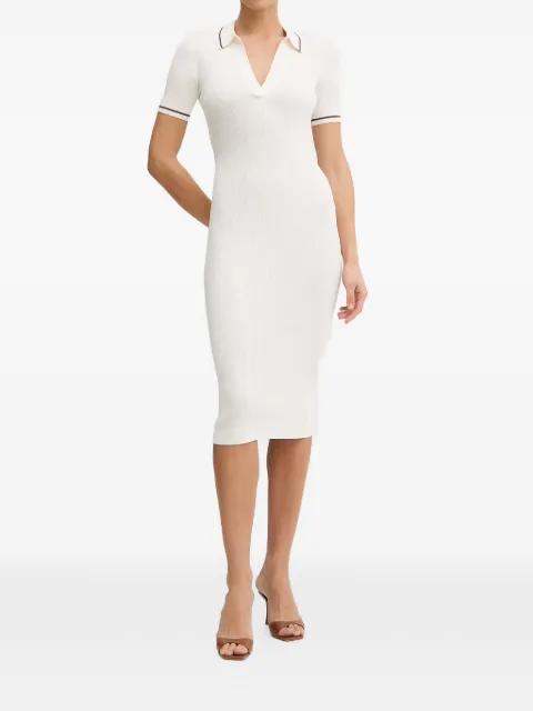 cable-knit polo-collar midi dress by ARMANI EXCHANGE