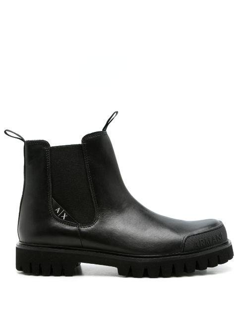 calf-leather ankle boots by ARMANI EXCHANGE
