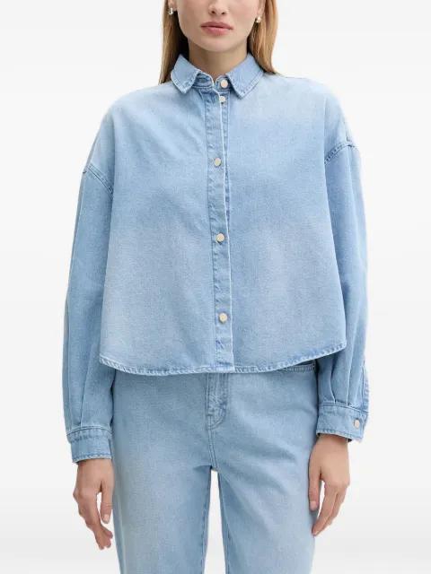 collared cropped top by ARMANI EXCHANGE