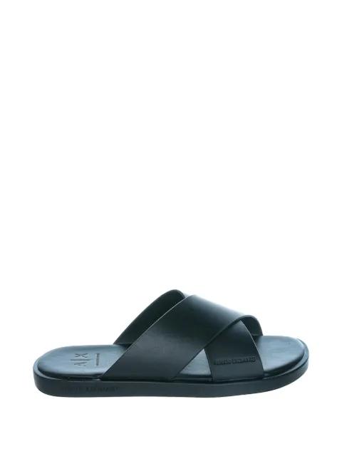 criss-cross leather sandals by ARMANI EXCHANGE