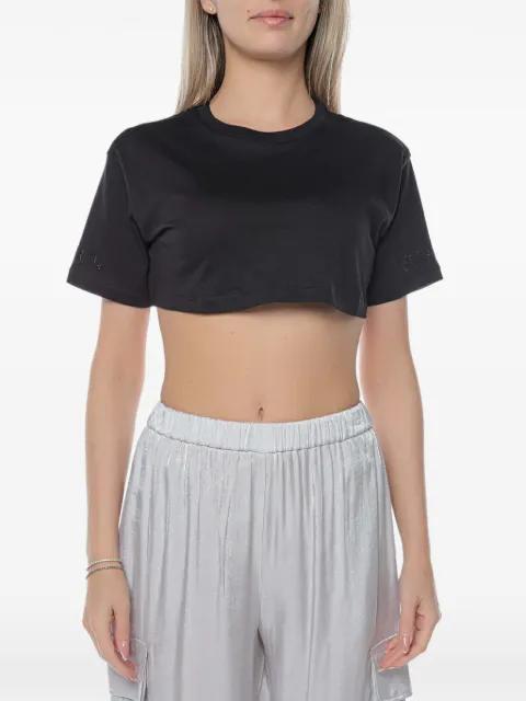 cropped rhinestone-embellished T-shirt by ARMANI EXCHANGE