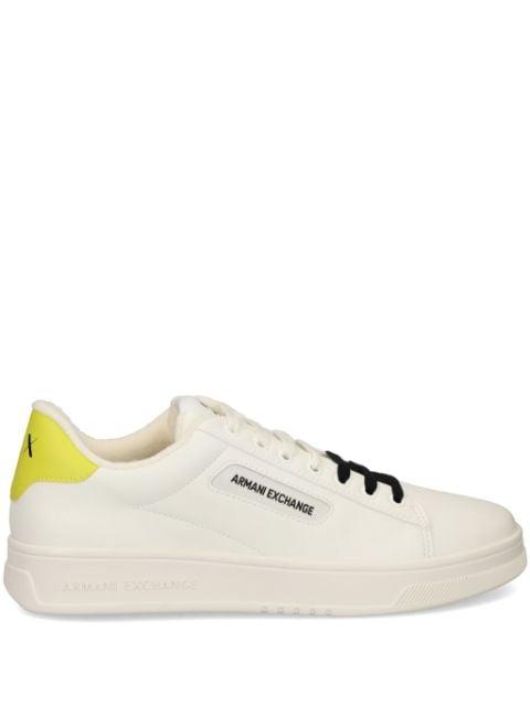 double-coloured laces leather sneakers by ARMANI EXCHANGE