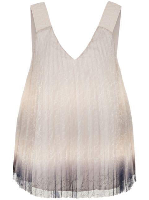 gradient lace pleated blouse by ARMANI EXCHANGE