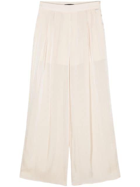 lamé sheer straight trousers by ARMANI EXCHANGE