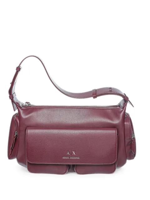 large logo-plaque multi-pocket shoulder bag by ARMANI EXCHANGE
