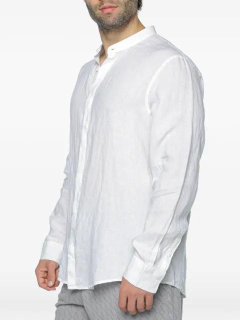 linen mandarin-collar shirt by ARMANI EXCHANGE