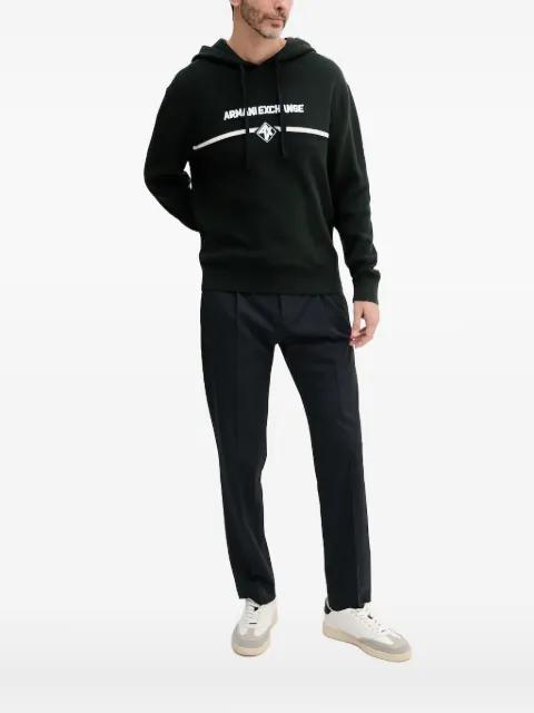logo-band knitted hoodie by ARMANI EXCHANGE