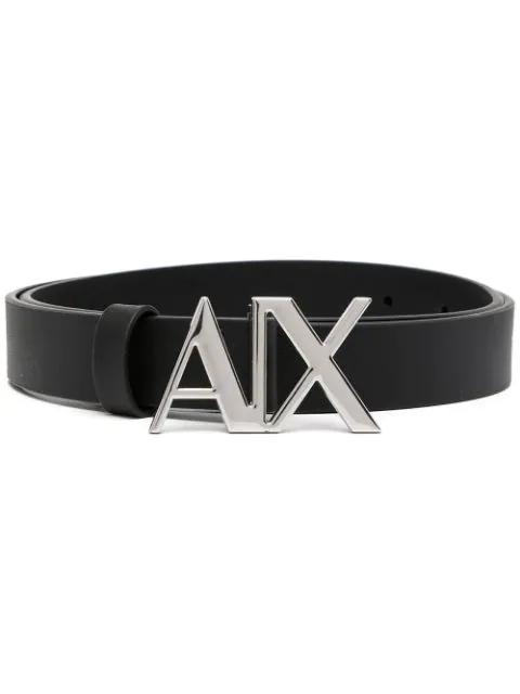 logo-buckle leather belt by ARMANI EXCHANGE