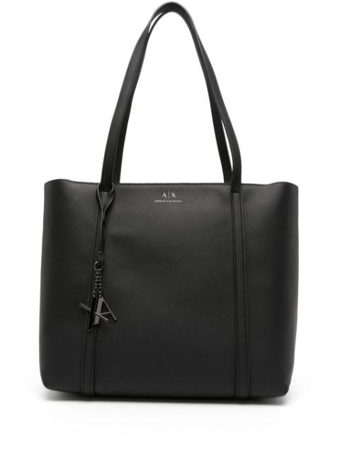 logo-charm grained tote bag by ARMANI EXCHANGE